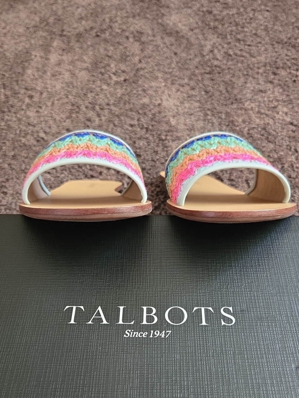 NEW Talbots Pink Multi Color Slide Sandals 8 M - Picture 5 of 6